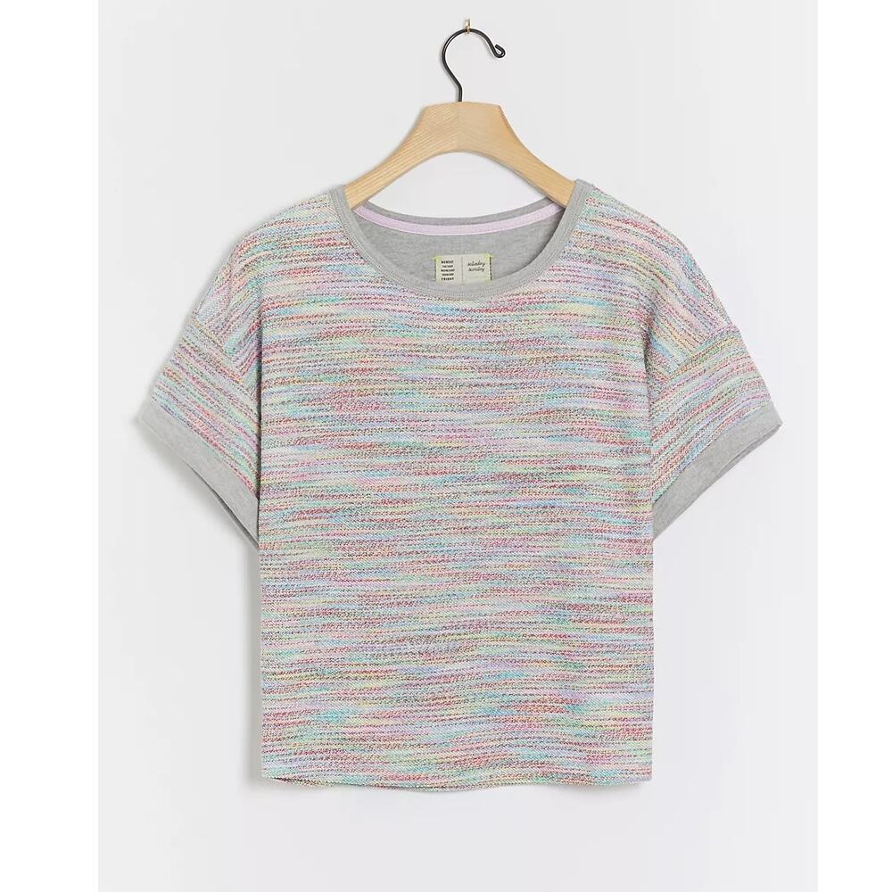 Anthropologie Saturday Sunday Aphra Space Dyed Rainbow Knit Top Medium
